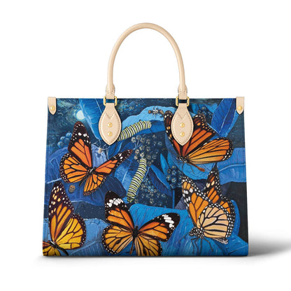 Lorva Leather Bag Monarch And Milkweed At The Night