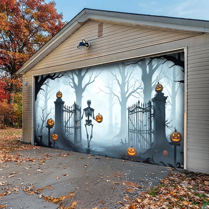 Lorva Garage Door Banner Decoration Death Skull Gate