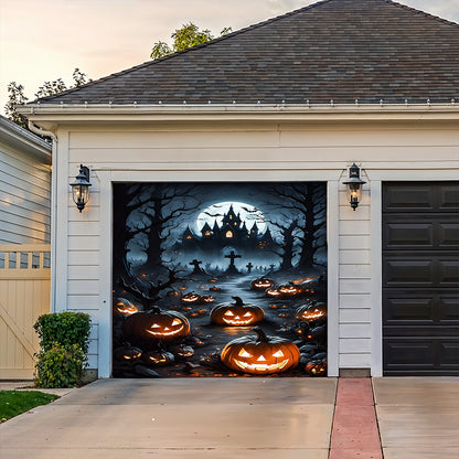 Lorva Garage Door Banner Decoration Halloween Pumpkin Haunted House