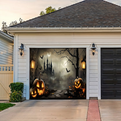 Lorva Halloween Garage Door Banner Decoration Haunted Manor Halloween