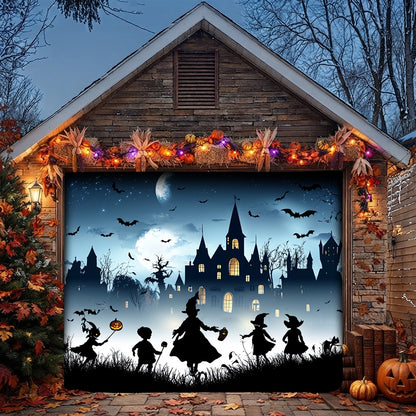Lorva Halloween Garage Door Banner Decoration Haunted Halloween Village