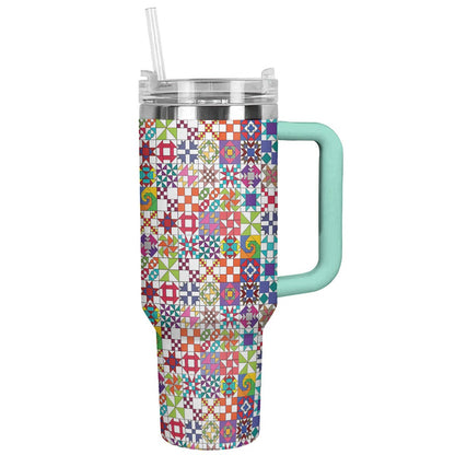Lorva Tumbler Quilting Blocks Colorful