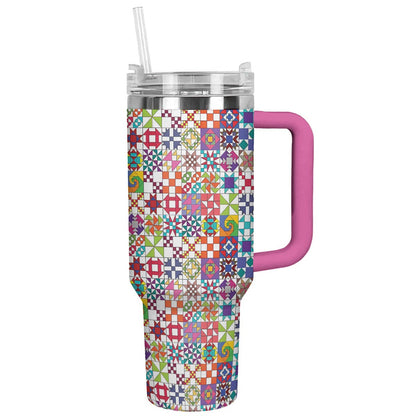 Lorva Tumbler Quilting Blocks Colorful
