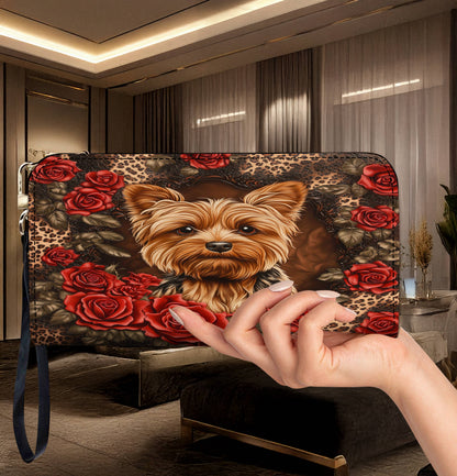 Lorva Leather Wallet Gorgeous Rose Yorkie