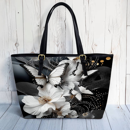 Lorva Butterfly Leather Tote Bag Midnight Flutter
