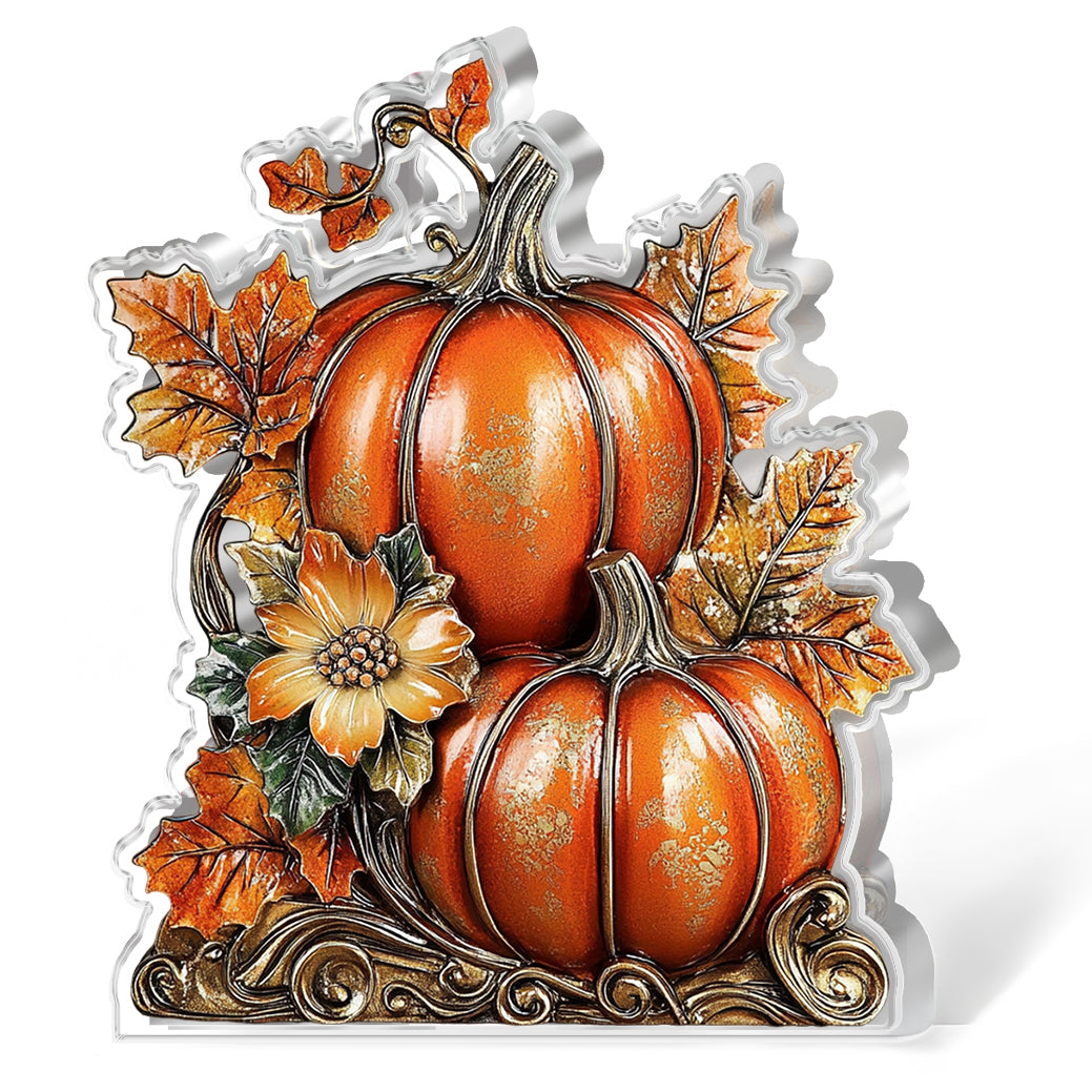 Autumn Custom Shaped 2D Print Acrylic Plaque Pumpkins Lovely