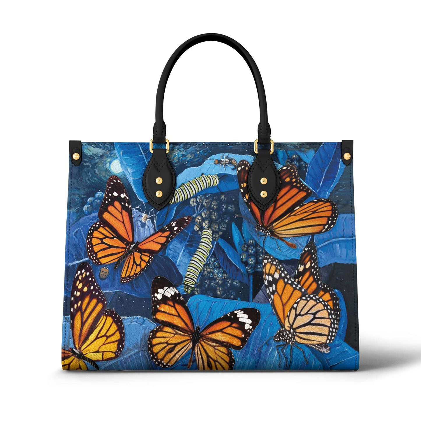 Lorva Leather Bag Monarch And Milkweed At The Night