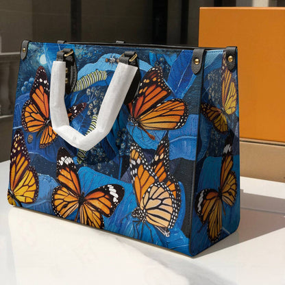Lorva Leather Bag Monarch And Milkweed At The Night