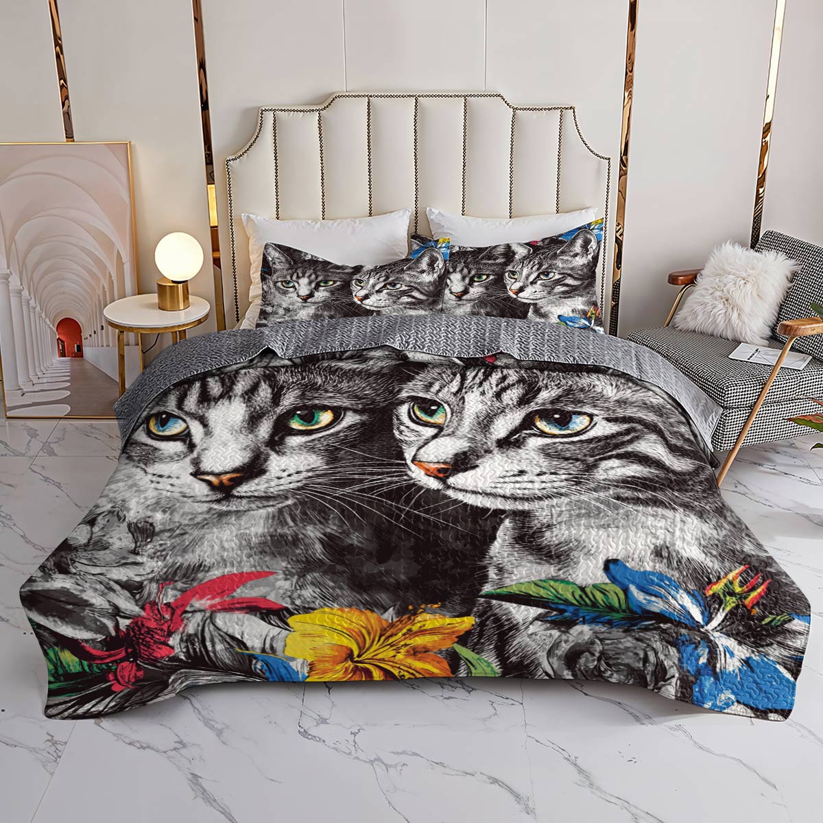 Lorva Cat All Season Quilt 3-Piece Set Everlasting Love
