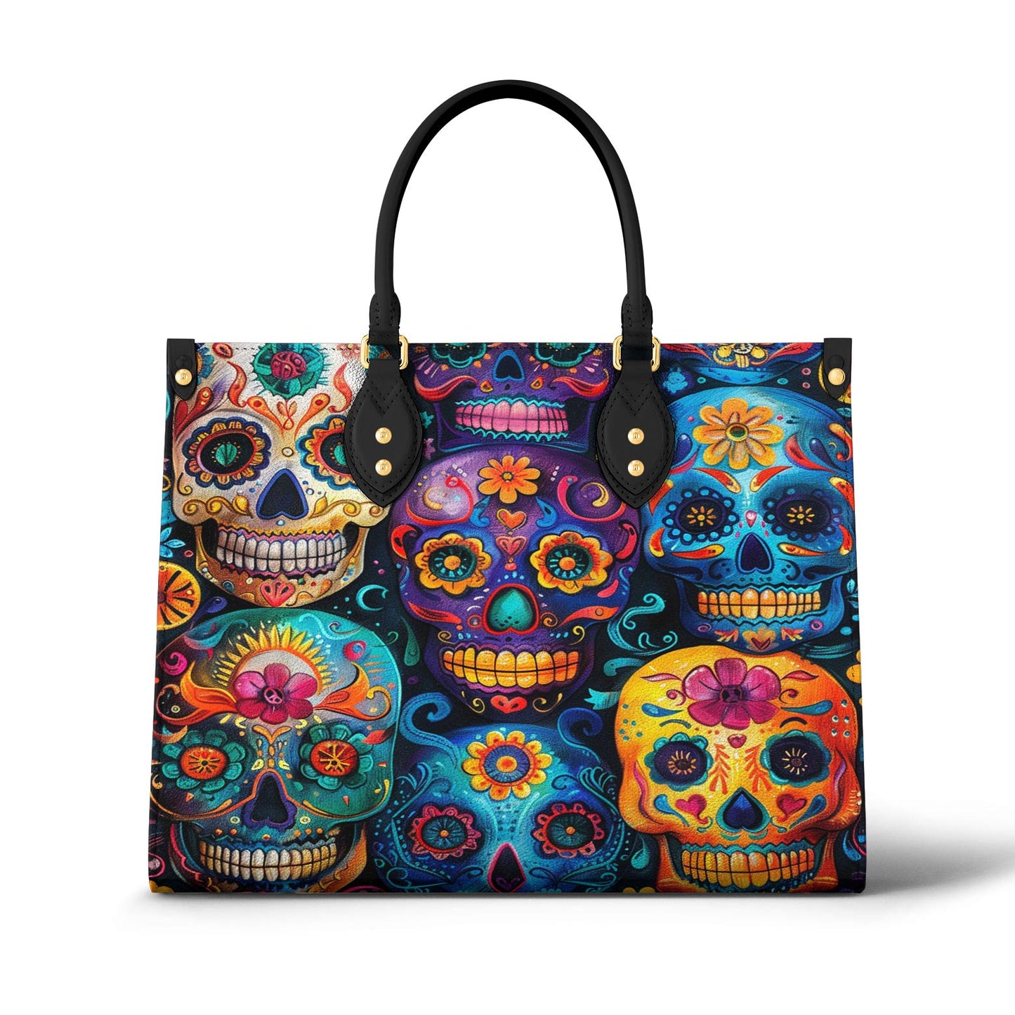 Lorva Leather Bag Colorful Sugar Skull