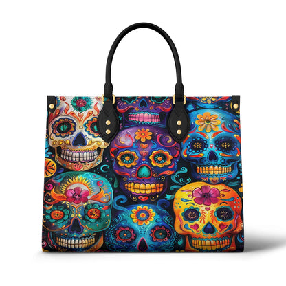 Lorva Leather Bag Colorful Sugar Skull