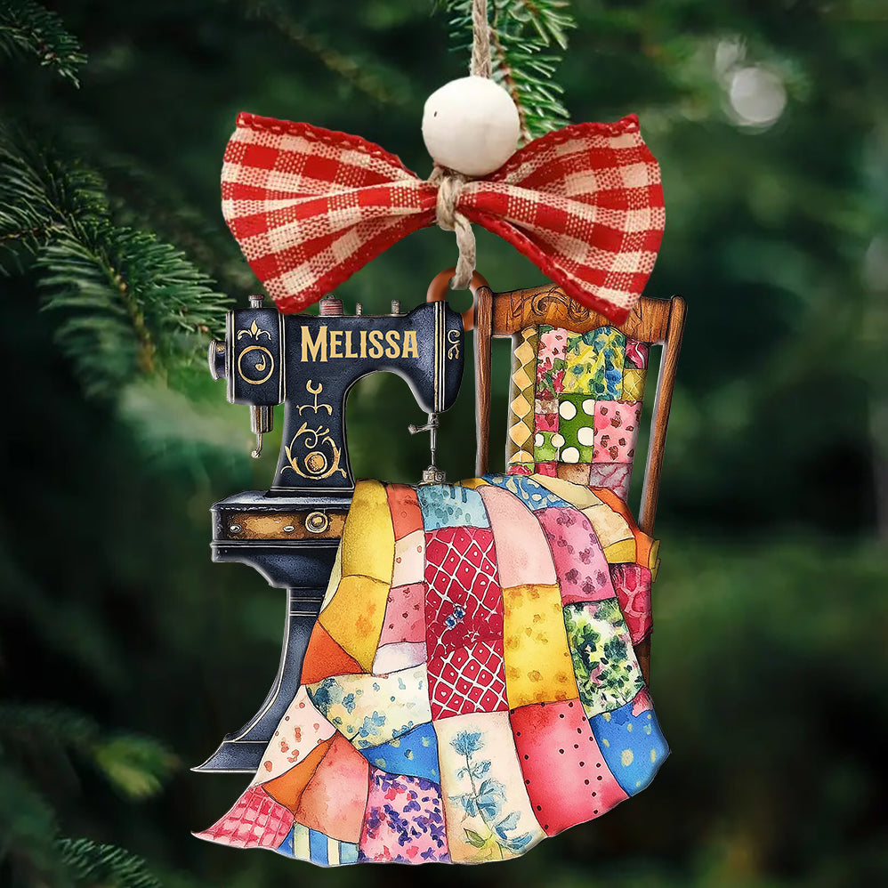 Lorva Sewing Personalized 2D Acrylic Ornament Sew Merry