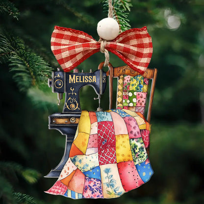Lorva Sewing Personalized 2D Acrylic Ornament Sew Merry