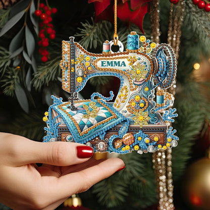 Lorva Sewing Personalized 2D Acrylic Ornament Stitch & Sparkle