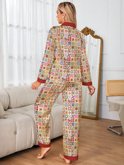 Lorva Quilting Lover Classic Pajama Set Quilt Blocks