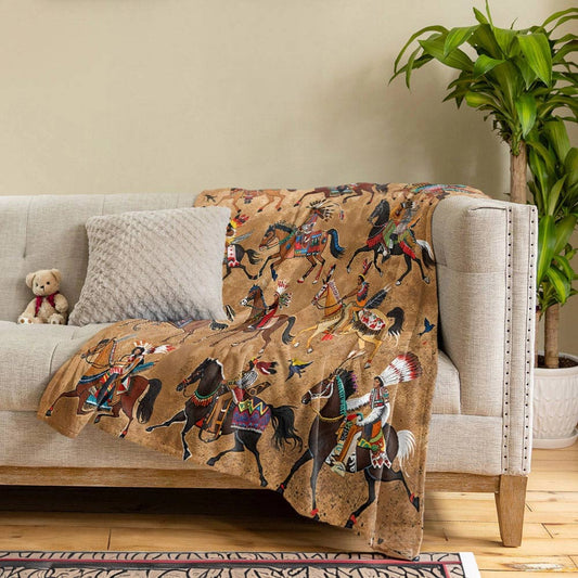 Lorva Fleece Blanket  Majestic Native Horses