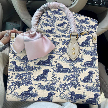 Lorva Dachshund Leather Bag Lazy Day In Garden