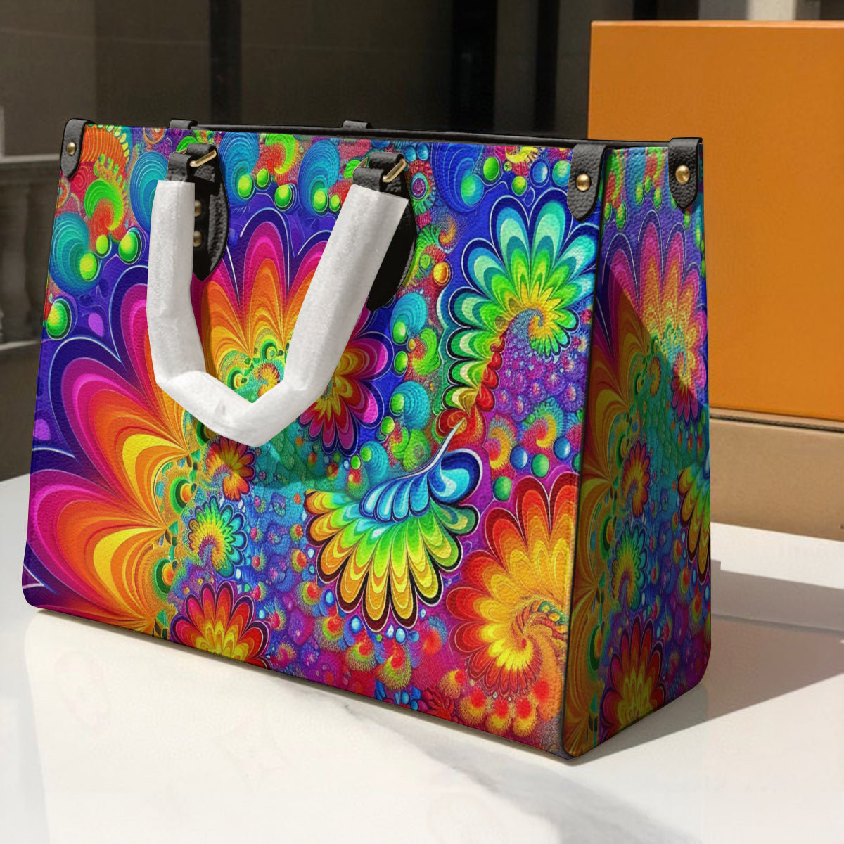 Lorva Leather Bag Psychedelic Bloom