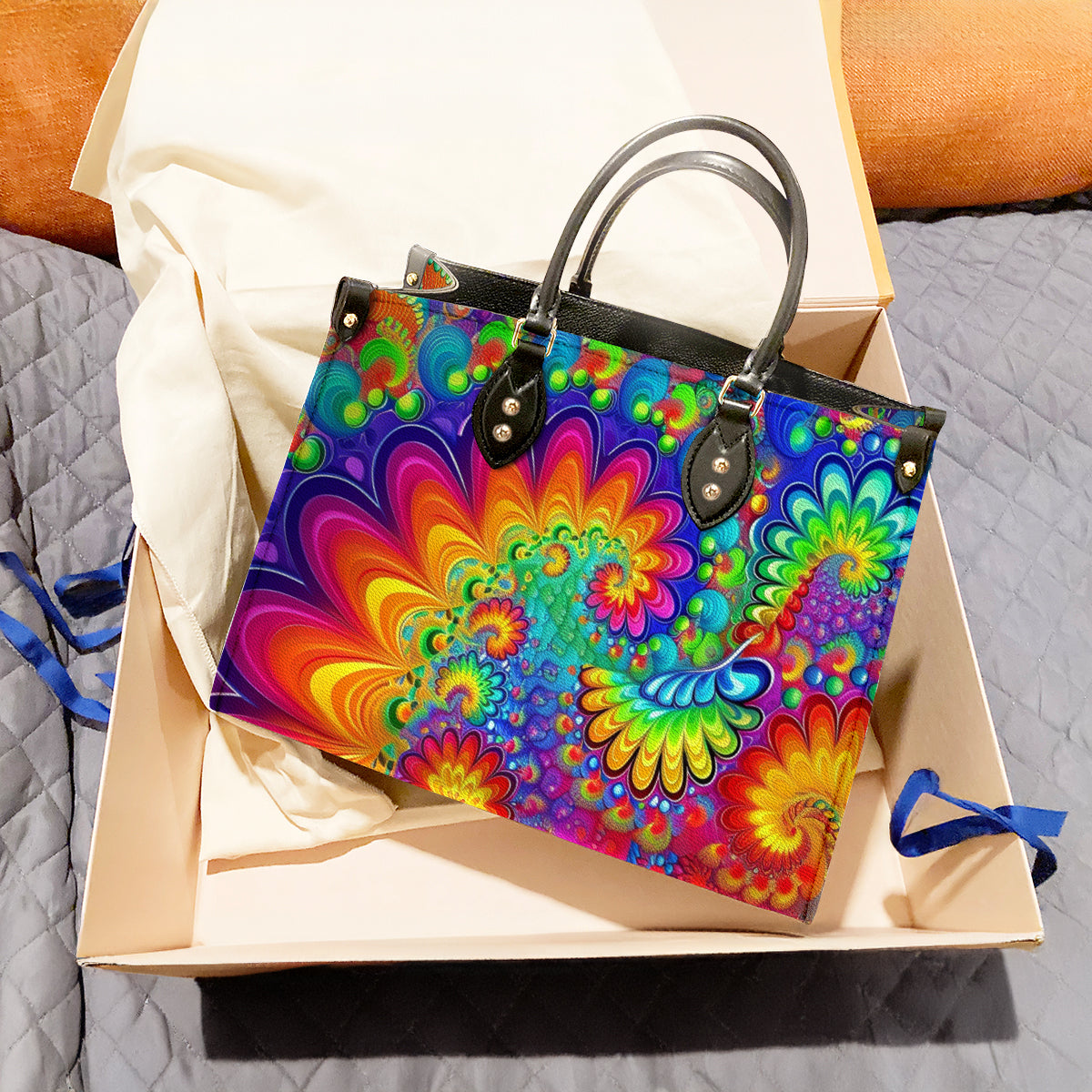 Lorva Leather Bag Psychedelic Bloom