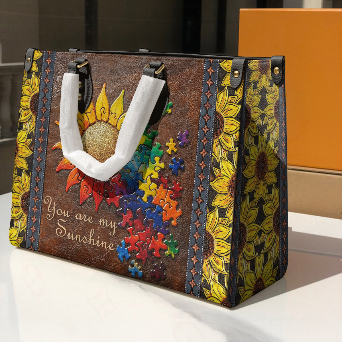 Lorva Leather Bag Autism You Are My Sunshine