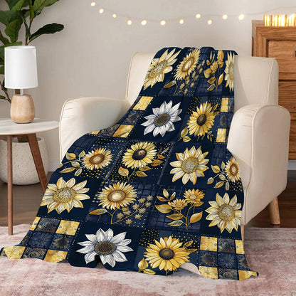 Lorva Fleece Blanket Classical Sunflowers