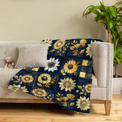 Lorva Fleece Blanket Classical Sunflowers