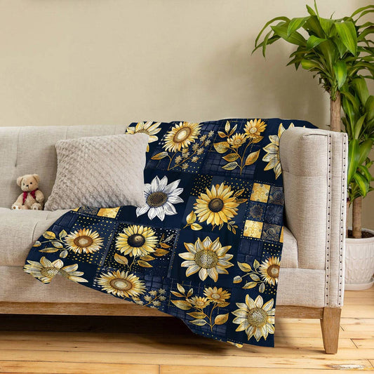 Lorva Fleece Blanket Classical Sunflowers