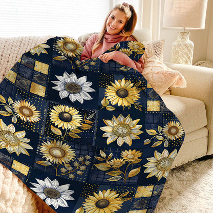 Lorva Fleece Blanket Classical Sunflowers