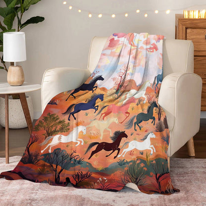 Lorva Fleece Blanket Desert Gallop