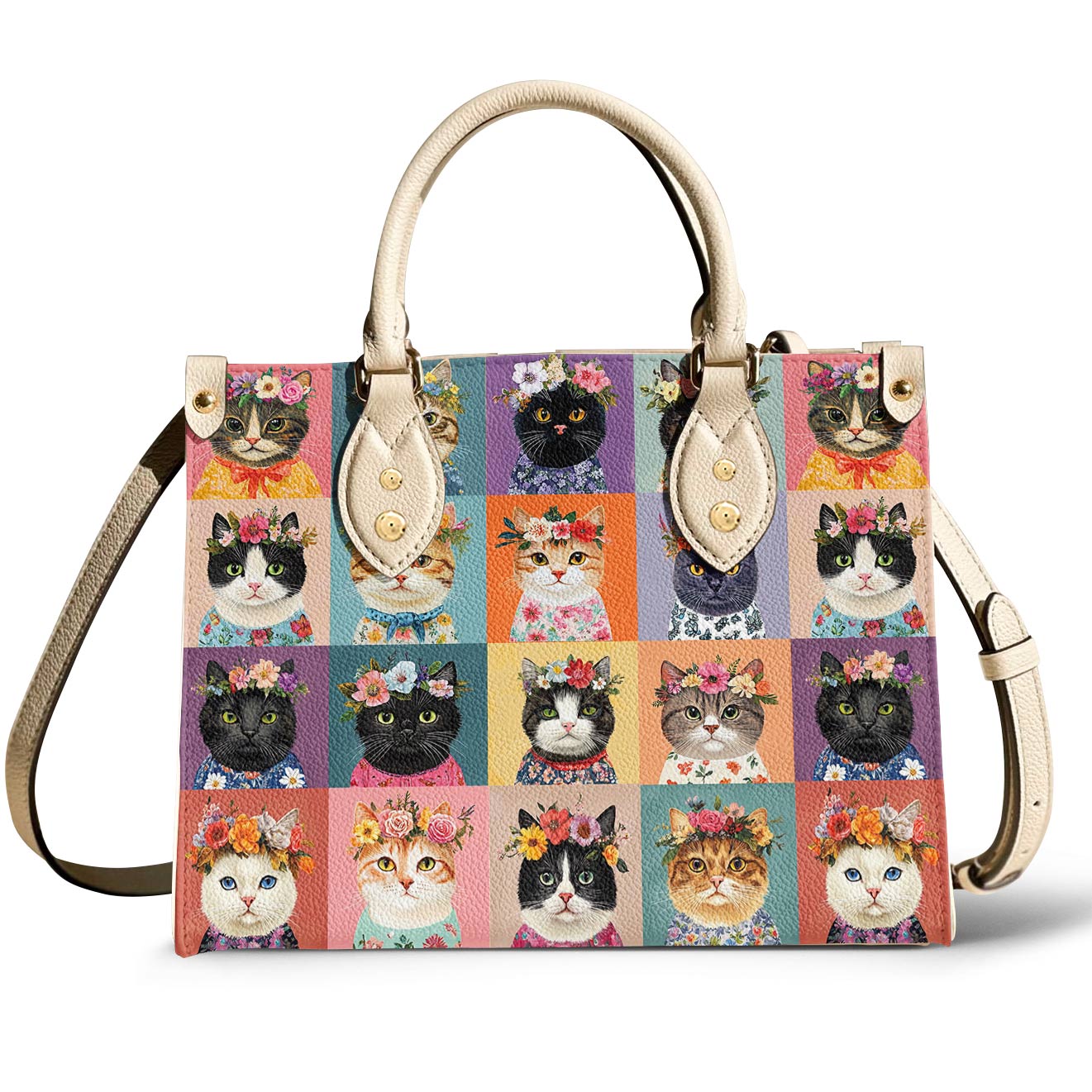 Lorva Leather Bag Feline Blooms