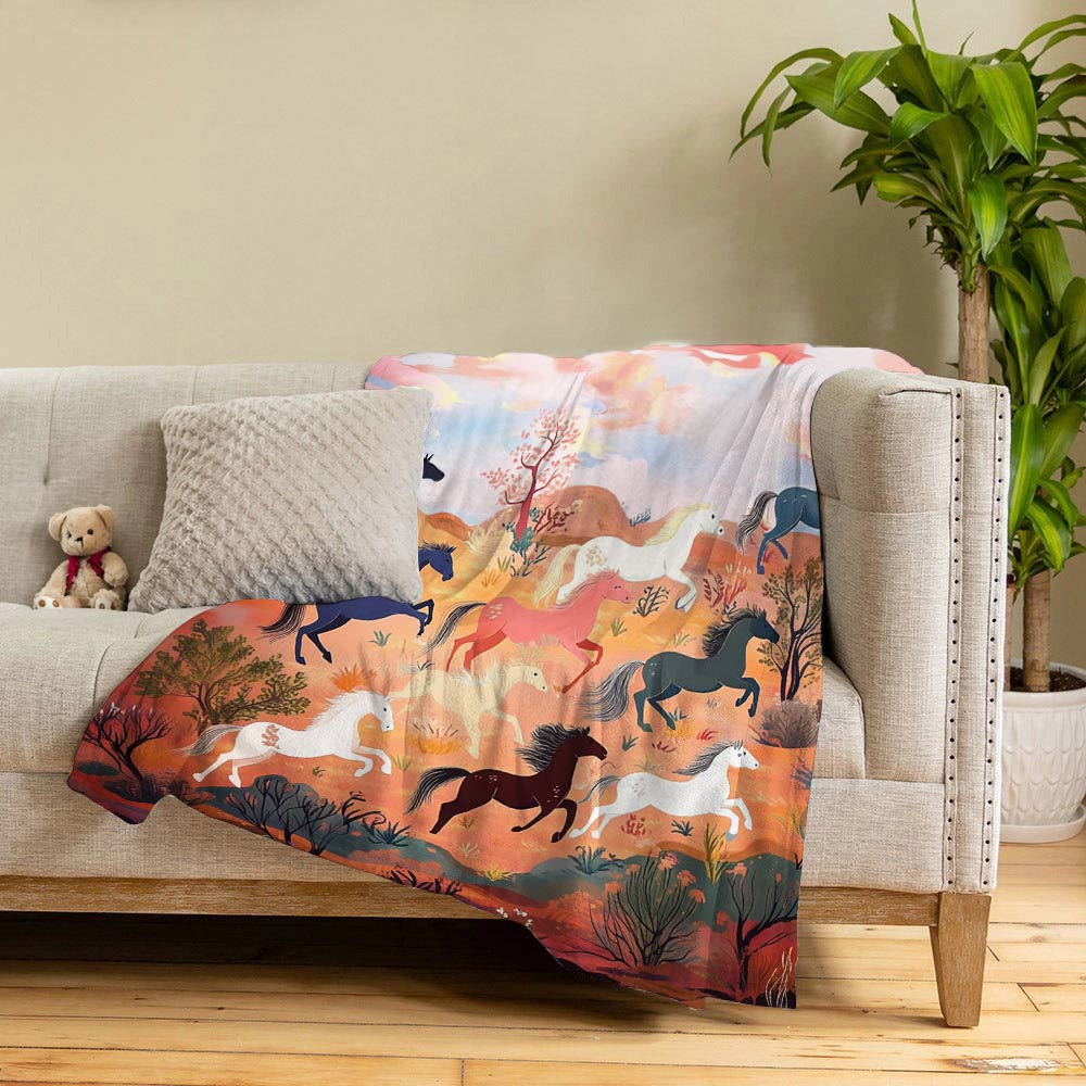 Lorva Fleece Blanket Desert Gallop