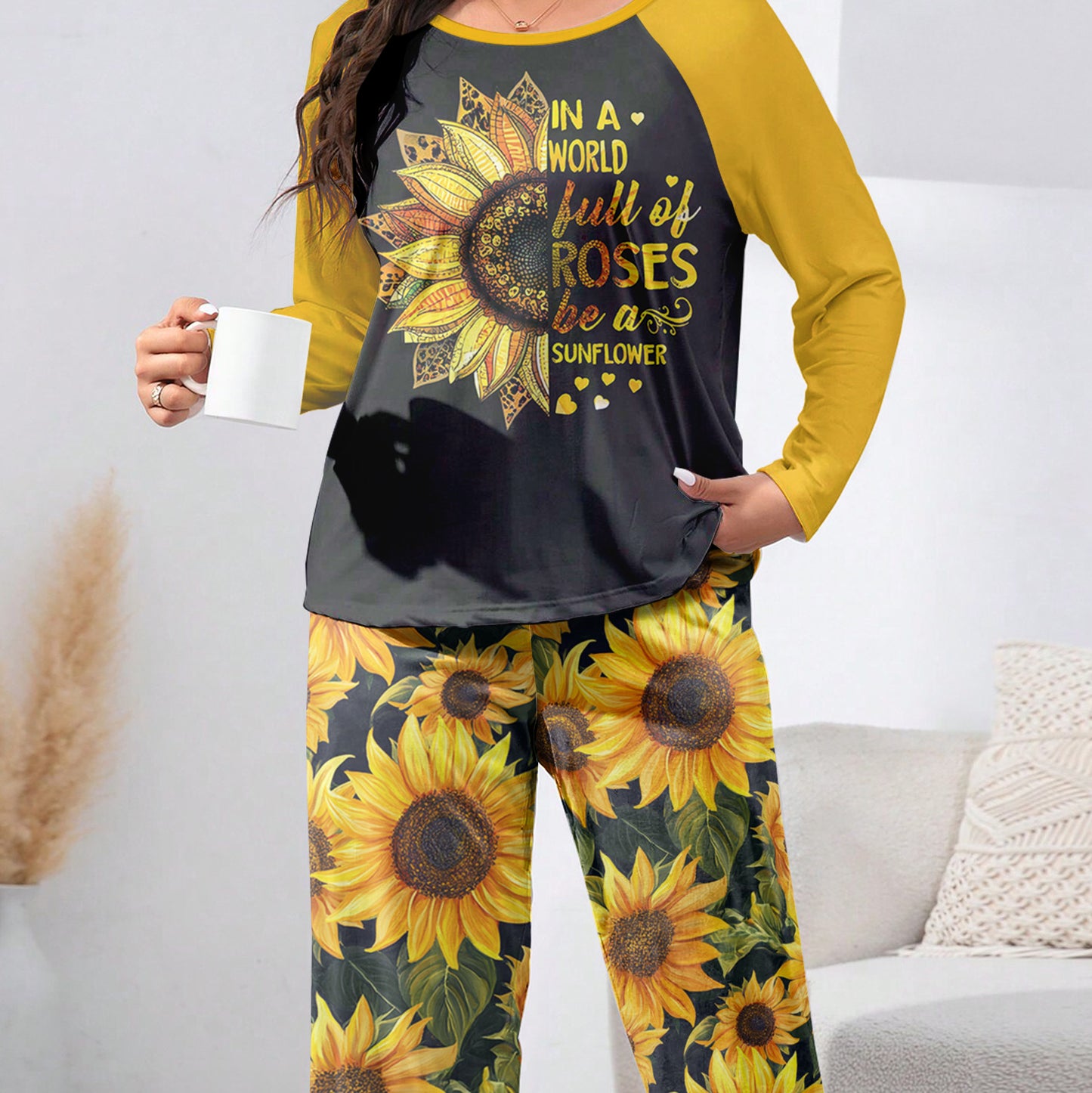 Lorva Raglan Lounge Pajamas Be A Sunflower