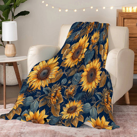 Lorva Fleece Blanket Rustic Sunflower