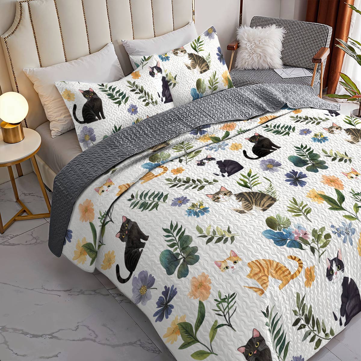 Lorva All Season Quilt 3-Piece Set Summer Catmint Cottage
