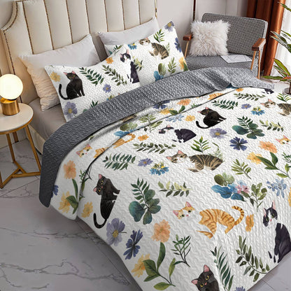 Lorva All Season Quilt 3-Piece Set Summer Catmint Cottage