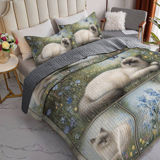 Lorva All Season Quilt 3-Piece Set Ragdoll Meadow Dreams