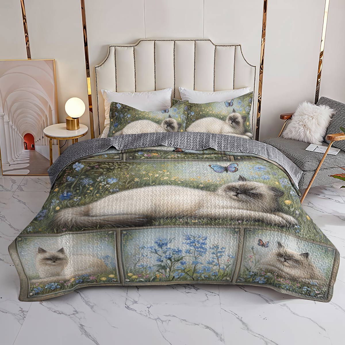 Lorva All Season Quilt 3-Piece Set Ragdoll Meadow Dreams