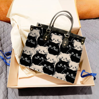 Lorva Leather Bag Cute Fat Cats