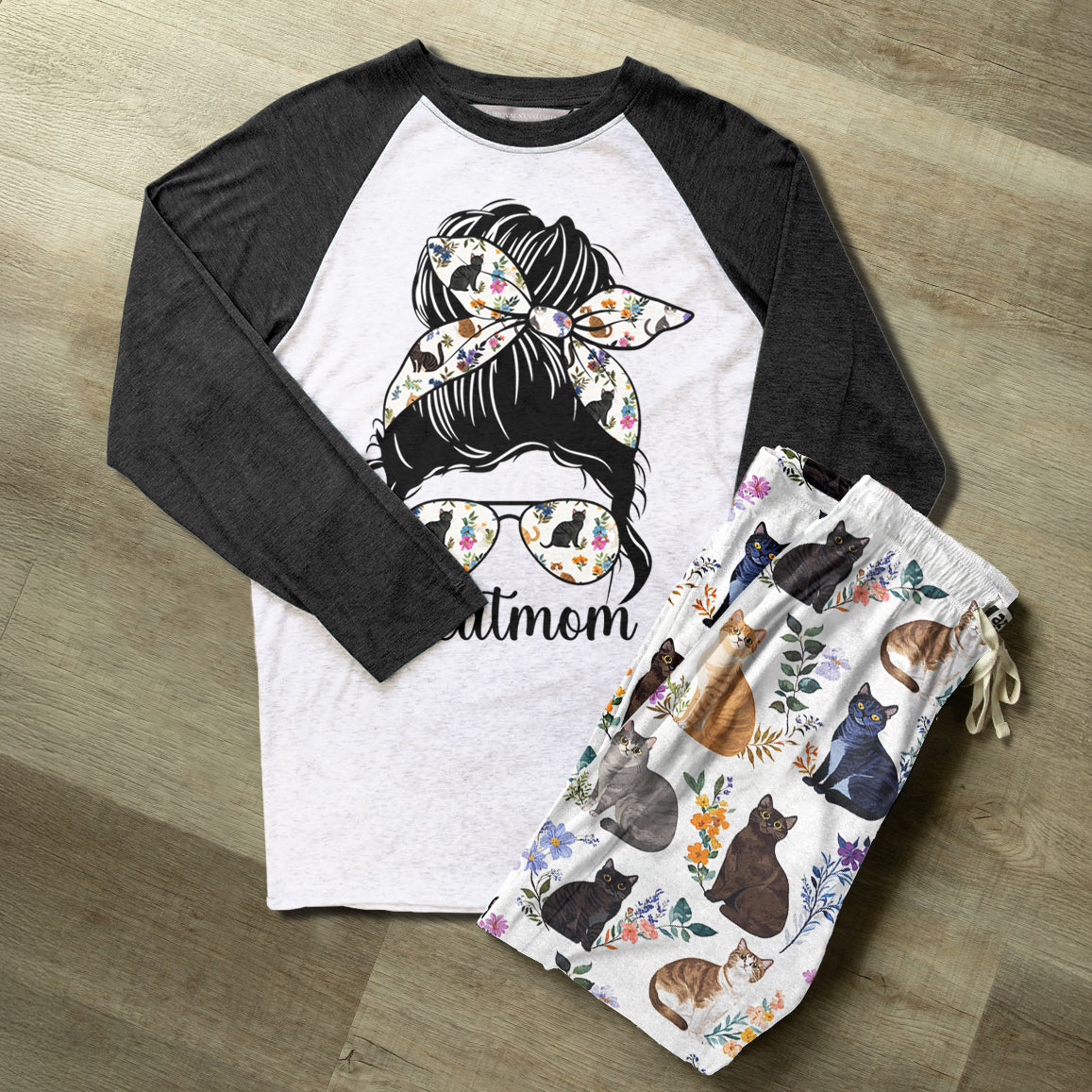 Lorva Raglan Lounge Pajamas Beautiful Catmom