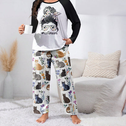 Lorva Raglan Lounge Pajamas Beautiful Catmom