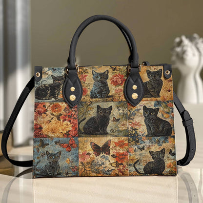 Lorva Leather Bag Mystic Floral Black Cat