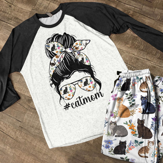 Lorva Raglan Lounge Pajamas Beautiful Catmom