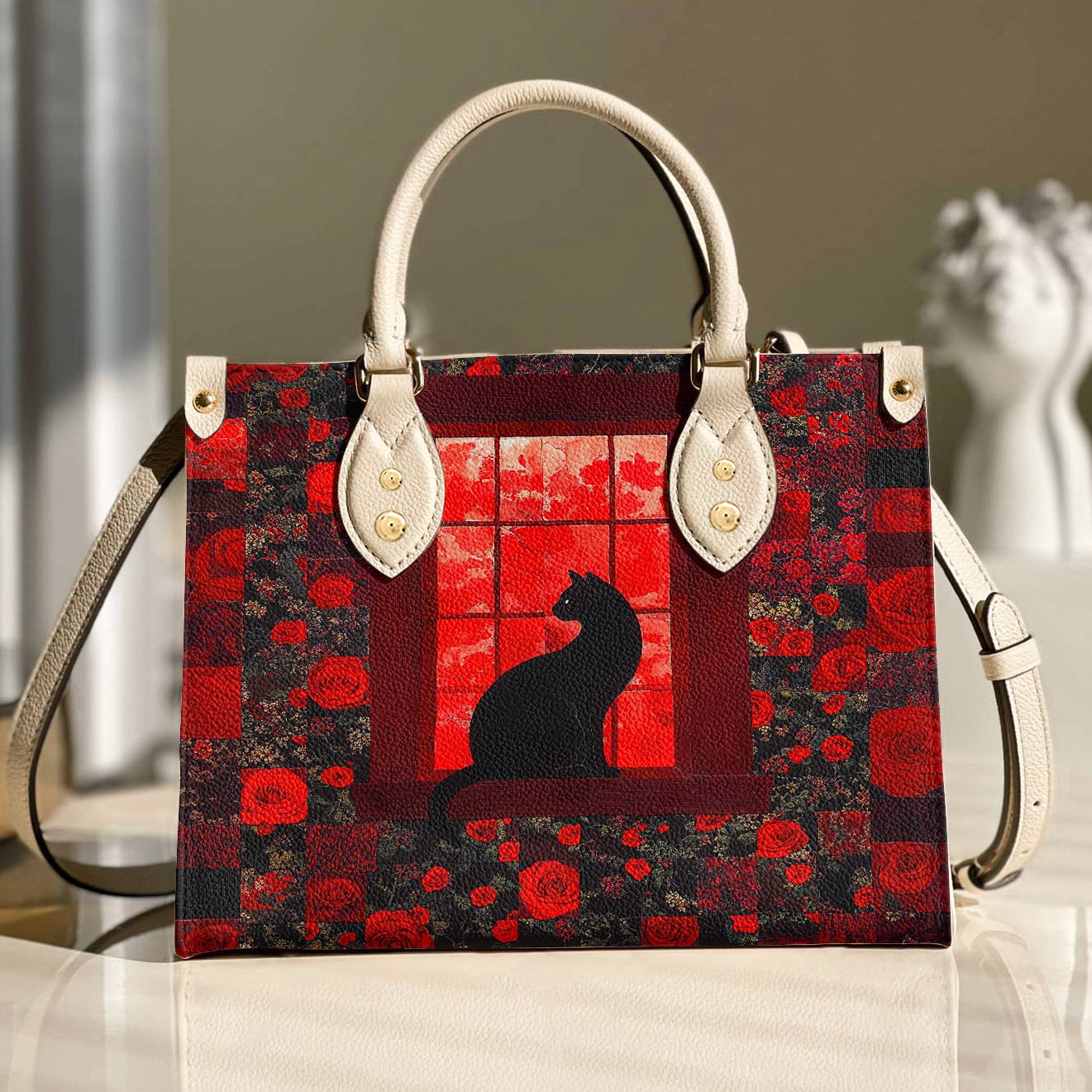 Lorva Leather Bag Midnight Rose Window