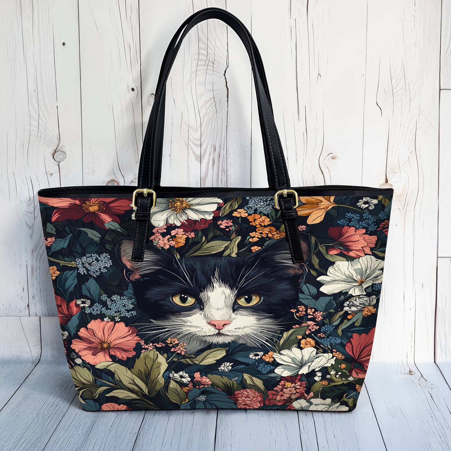 Lorva Leather Tote Bag Queen's Cat