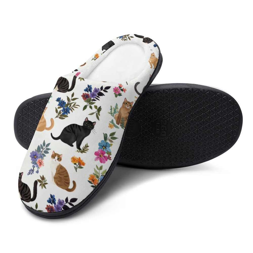 Lorva Slippers Cute Floral Cats