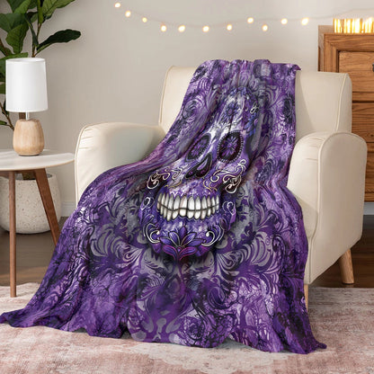 Lorva Fleece Blanket Gorgeous Mandala Skull