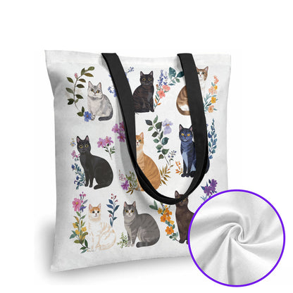 Lorva Tote Bag Charming Floral Cats