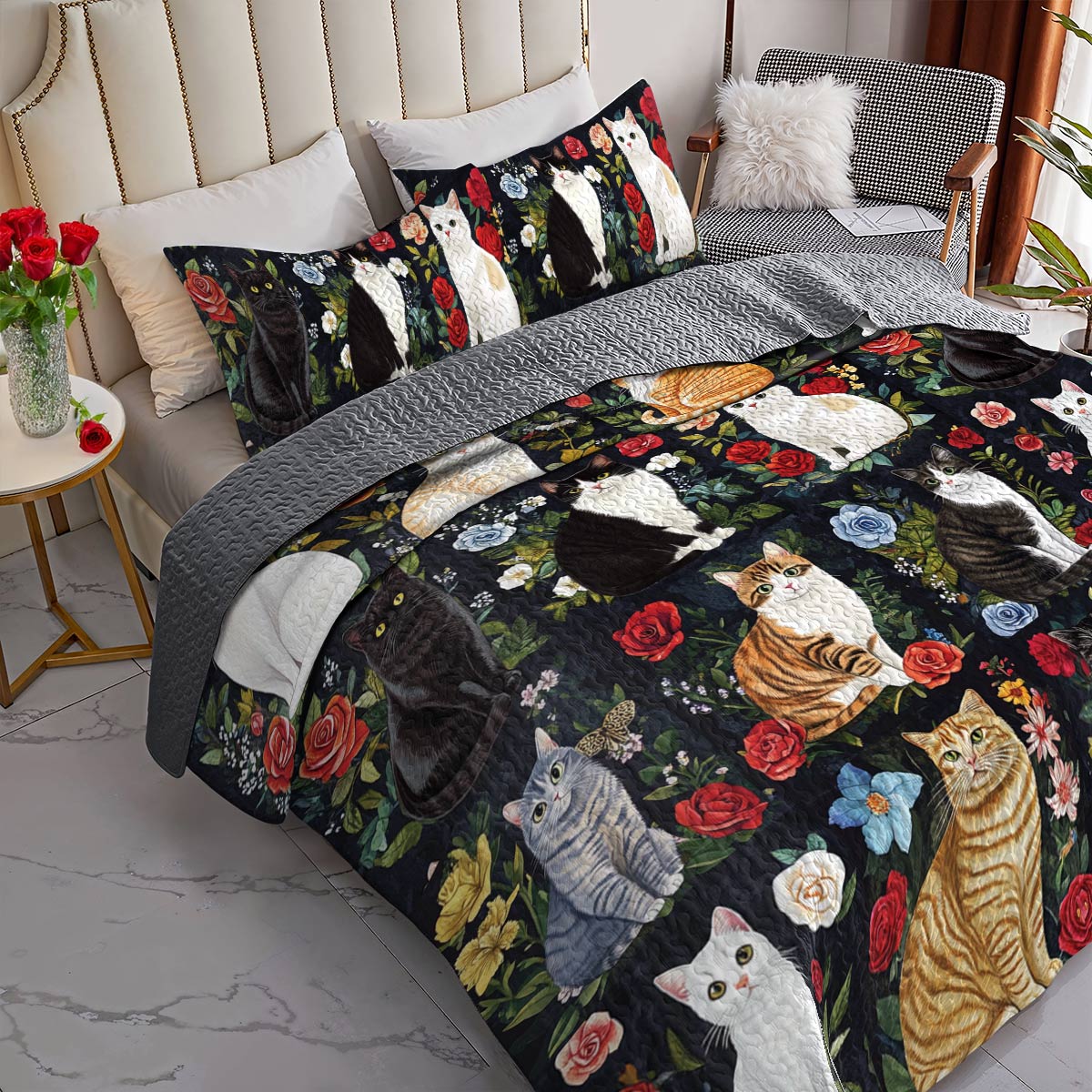Lorva All Season Quilt 3-Piece Set Cat Lover’s Paradise