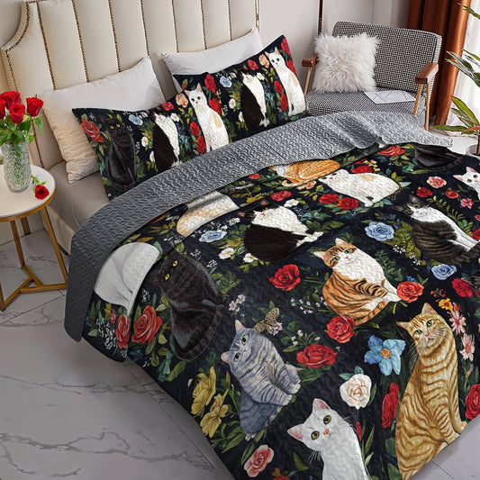 Lorva All Season Quilt 3-Piece Set Cat Lover’s Paradise
