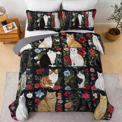 Lorva All Season Quilt 3-Piece Set Cat Lover’s Paradise